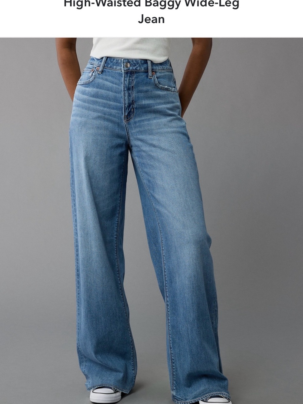 AE Dreamy Drape Stretch Super High-Waisted Baggy Wide-Leg Jean